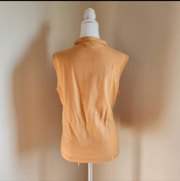 Eileen Fisher Light Orange Micro Quilt Cotton Vest - Picture 2 of 9